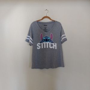 Disney Stitch t-shirt, 1X, EUC, grey